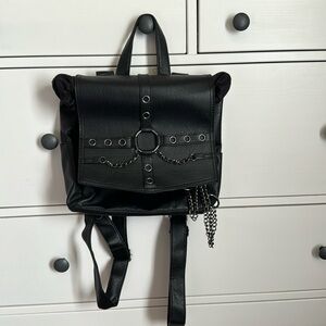 Black backpack from Hot Topic, with chain